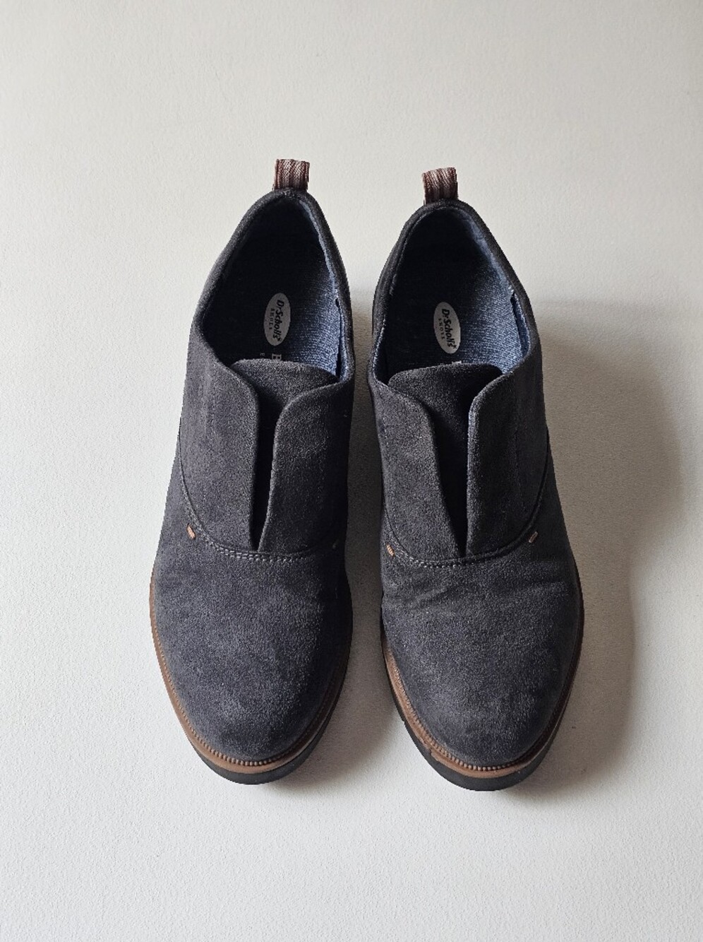 Dr. Scholl's Glisten Slip On Derby Oxford Shoes Gray Fabric Comfort Loafers 8.5